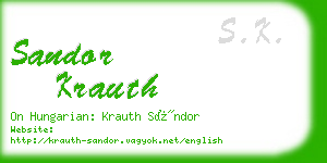 sandor krauth business card